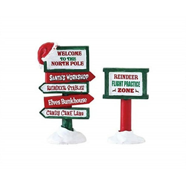 Set Of 4 Lemax Village Signs